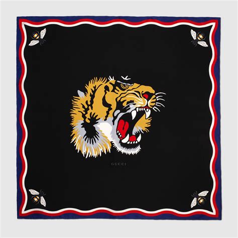 gucci men's tiger scarf|handkerchief gucci.